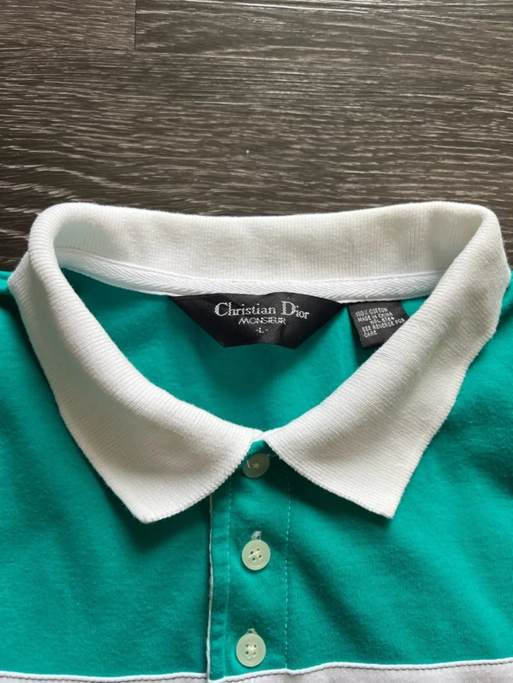 VTG Christian Dior Monsieur 100% Cotton Color-Block Polo - Picture 3 of 11